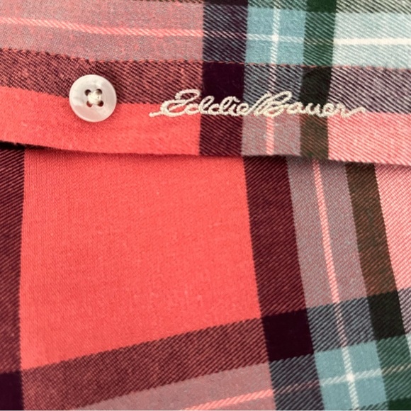 Eddie Bauer Plaid Flannel Button Front Long Sleeve Shirt - Picture 11 of 15